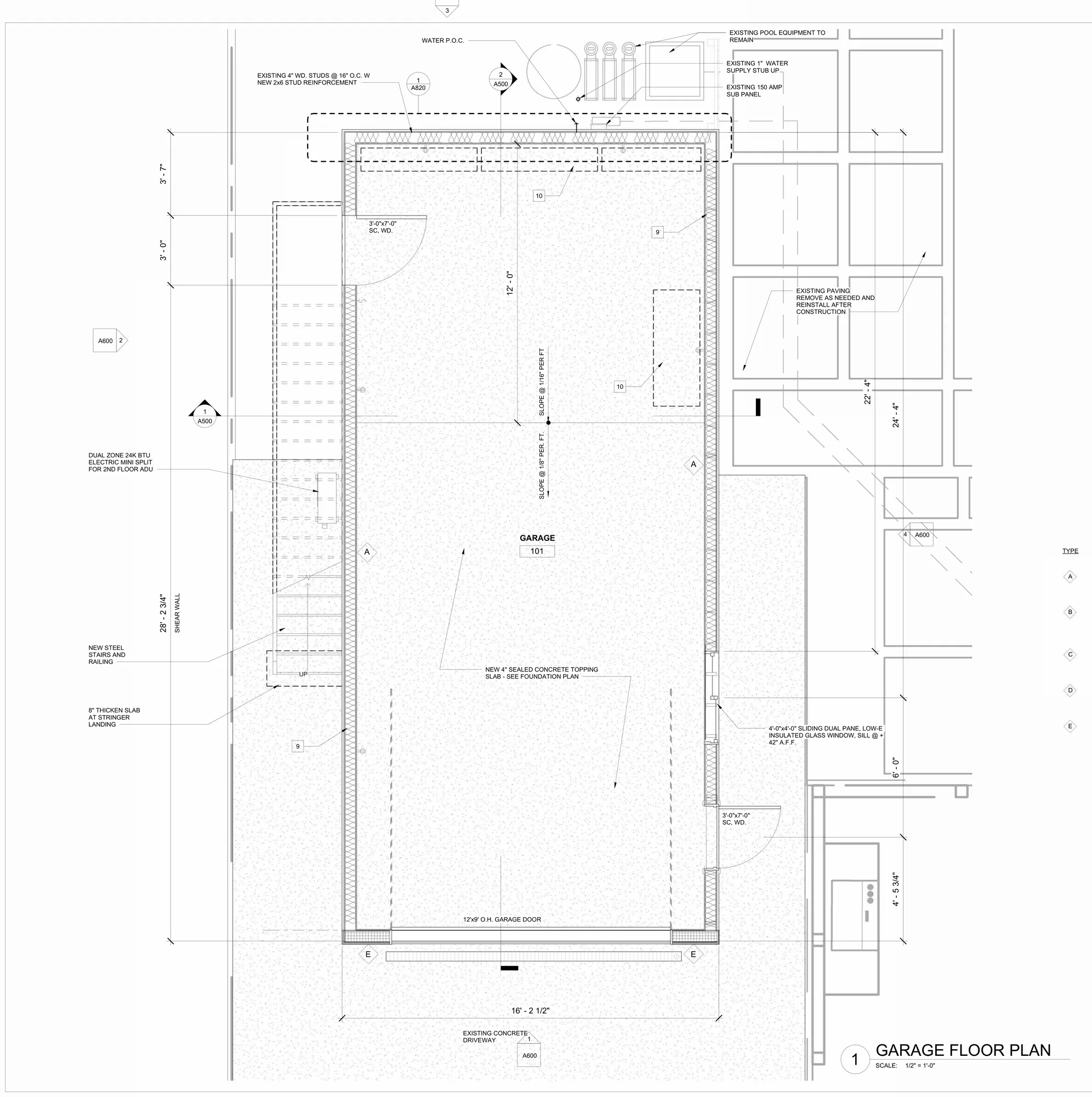 Floor plan sheet with two notes left on it